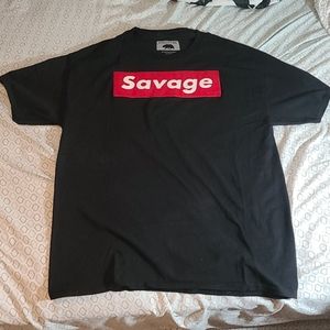 Graphic t shirt. Embroidered savage.